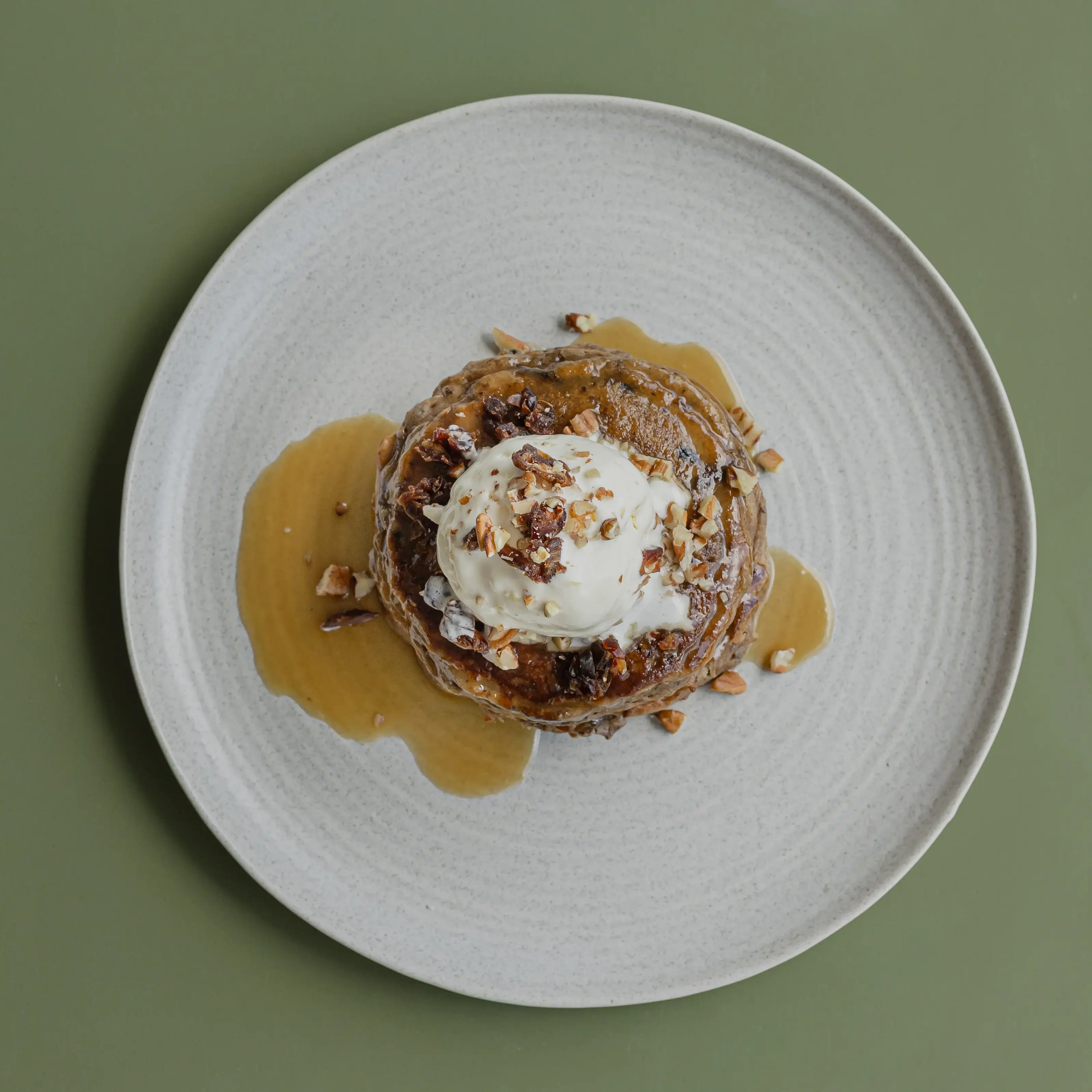 Sticky Date Pancake, butterscotch sauce, vanilla ice cream